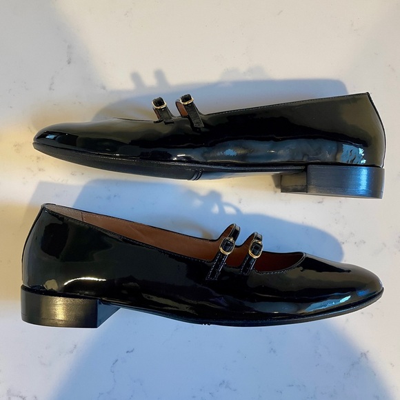 NWOT Sezane Ninon Low Ballerinas in Patent Black - Picture 4 of 6